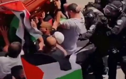 This is what Israel did at the funeral of  AL-Jazeera journalist Shireen Abu Akleh in 2022